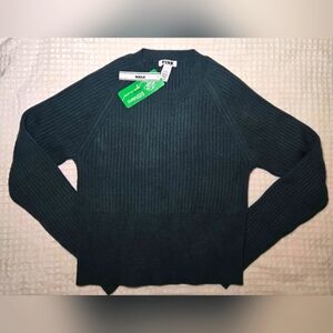 PINK by Victorias Secret Ribbed Knit Long Sleeve Top Size Large Teal/Green NWT